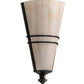 Meyda Lighting St. Lawrence 8" Blackwash Wall Sconce With Beige Sandstorm Linen Shade