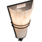 Meyda Lighting St. Lawrence 8" Blackwash Wall Sconce With Beige Sandstorm Linen Shade