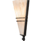 Meyda Lighting St. Lawrence 8" Blackwash Wall Sconce With Beige Sandstorm Linen Shade