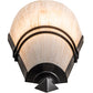 Meyda Lighting St. Lawrence 8" Blackwash Wall Sconce With Beige Sandstorm Linen Shade