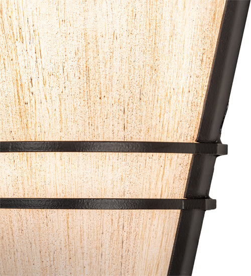 Meyda Lighting St. Lawrence 8" Blackwash Wall Sconce With Beige Sandstorm Linen Shade