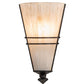 Meyda Lighting St. Lawrence 8" Blackwash Wall Sconce With Beige Sandstorm Linen Shade