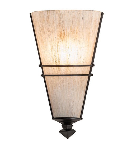 Meyda Lighting St. Lawrence 8" Blackwash Wall Sconce With Beige Sandstorm Linen Shade