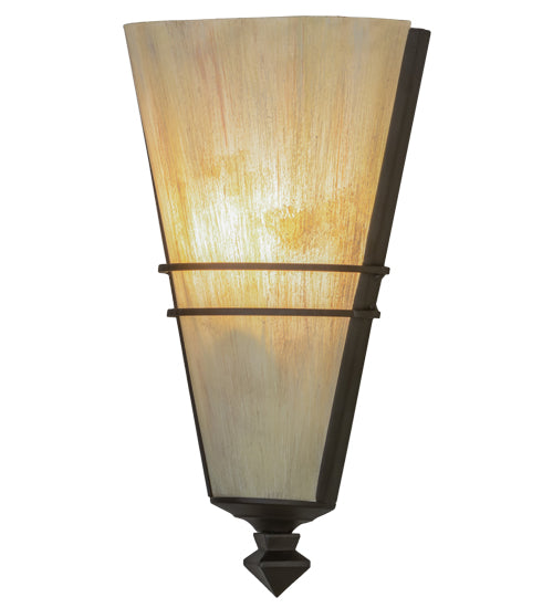 Meyda Lighting St. Lawrence 8" LED Oil Rubbed Bronze Wall Sconce With Sandstorm Linen Shade
