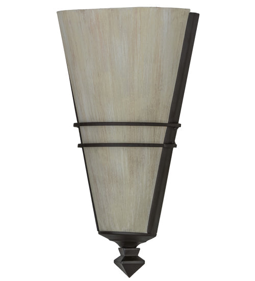 Meyda Lighting St. Lawrence 8" LED Oil Rubbed Bronze Wall Sconce With Sandstorm Linen Shade