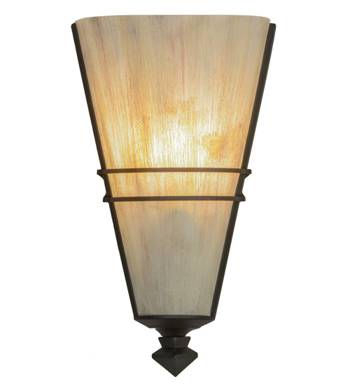Meyda Lighting St. Lawrence 8" LED Oil Rubbed Bronze Wall Sconce With Sandstorm Linen Shade