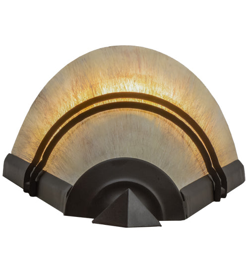 Meyda Lighting St. Lawrence 8" LED Oil Rubbed Bronze Wall Sconce With Sandstorm Linen Shade