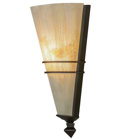 Meyda Lighting St. Lawrence 8" LED Oil Rubbed Bronze Wall Sconce With Sandstorm Linen Shade