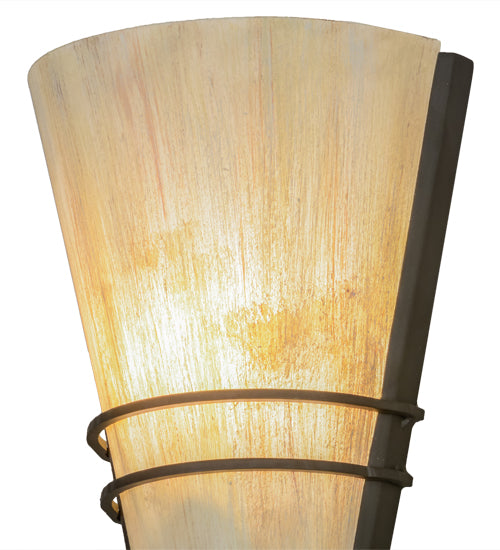 Meyda Lighting St. Lawrence 8" LED Oil Rubbed Bronze Wall Sconce With Sandstorm Linen Shade