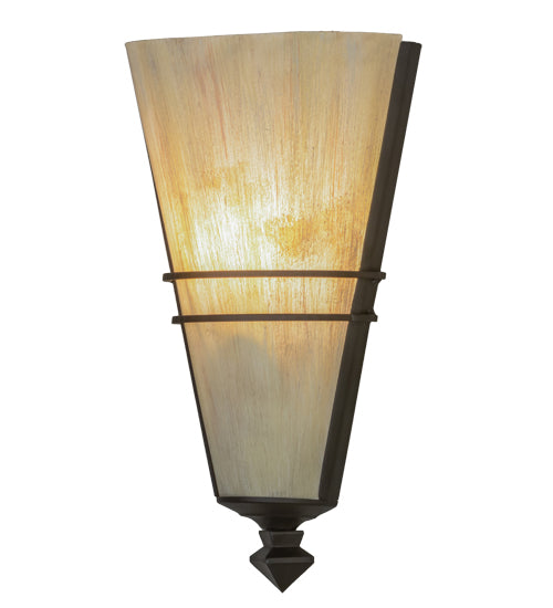 Meyda Lighting St. Lawrence 8" LED Oil Rubbed Bronze Wall Sconce With Sandstorm Linen Shade