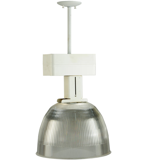 Meyda Lighting Stadium 16" White Pendant Light With Clear Shade