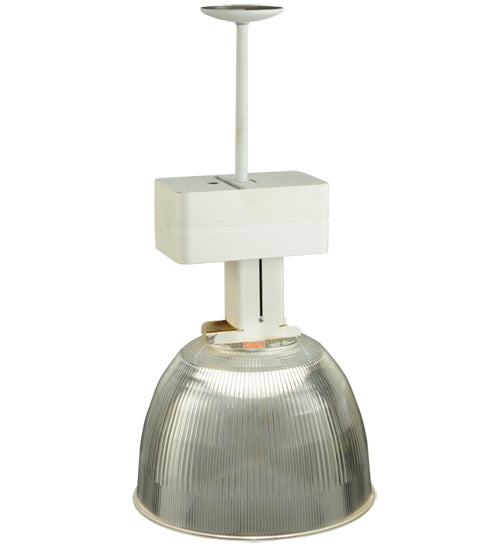 Meyda Lighting Stadium 16" White Pendant Light With Clear Shade