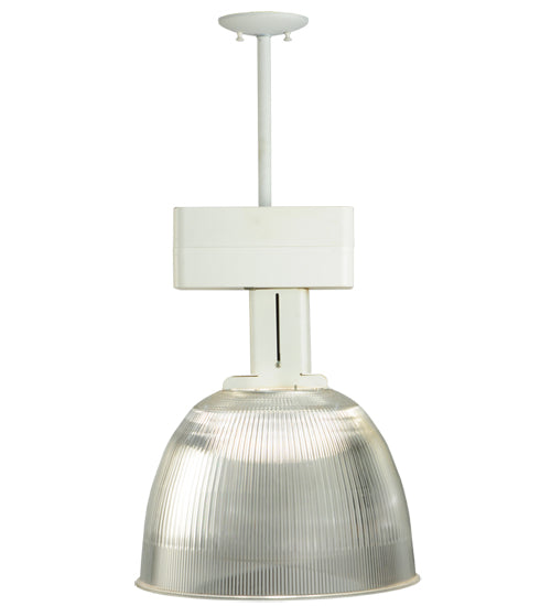 Meyda Lighting Stadium 16" White Pendant Light With Clear Shade