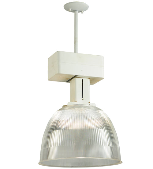 Meyda Lighting Stadium 16" White Pendant Light With Clear Shade
