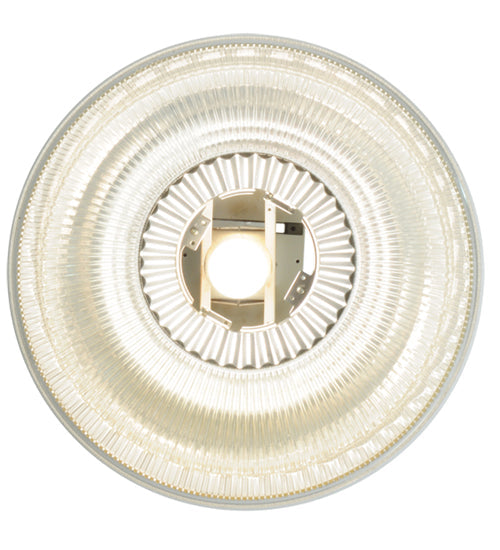Meyda Lighting Stadium 16" White Pendant Light With Clear Shade