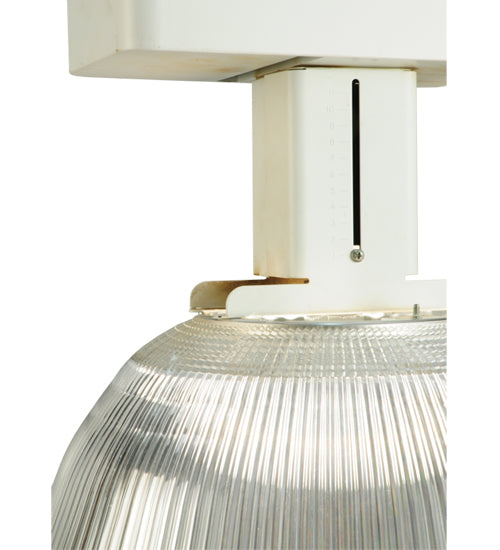 Meyda Lighting Stadium 16" White Pendant Light With Clear Shade