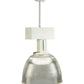 Meyda Lighting Stadium 16" White Pendant Light With Clear Shade