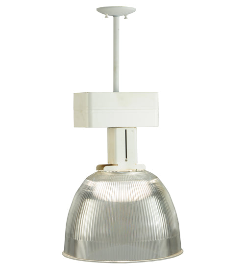 Meyda Lighting Stadium 16" White Pendant Light With Clear Shade