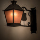 Meyda Lighting Stafford 11" Blackwash Lantern Wall Sconce With Frosted Amethyst Seeded Shade Glass