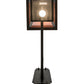 Meyda Lighting Stafford 11" Blackwash Lantern Wall Sconce With Frosted Amethyst Seeded Shade Glass