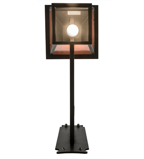 Meyda Lighting Stafford 11" Blackwash Lantern Wall Sconce With Frosted Amethyst Seeded Shade Glass