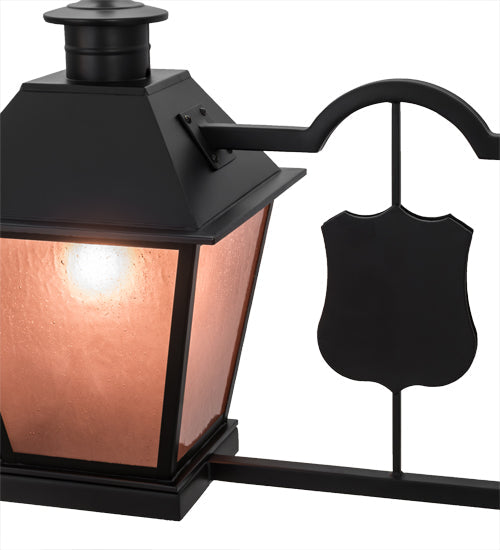 Meyda Lighting Stafford 11" Blackwash Lantern Wall Sconce With Frosted Amethyst Seeded Shade Glass