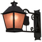 Meyda Lighting Stafford 11" Blackwash Lantern Wall Sconce With Frosted Amethyst Seeded Shade Glass