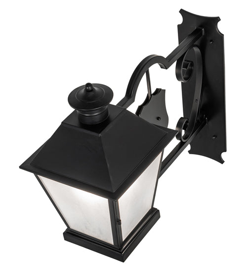 Meyda Lighting Stafford 11" Blackwash Lantern Wall Sconce With Frosted Rainstone Idalight Shade