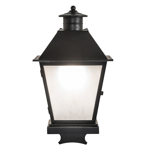 Meyda Lighting Stafford 11" Blackwash Lantern Wall Sconce With Frosted Rainstone Idalight Shade