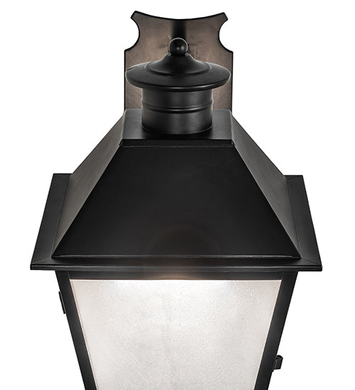 Meyda Lighting Stafford 11" Blackwash Lantern Wall Sconce With Frosted Rainstone Idalight Shade