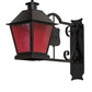 Meyda Lighting Stafford 11" Blackwash Lantern Wall Sconce With Frosted Seeded Amethyst Idalight Shade