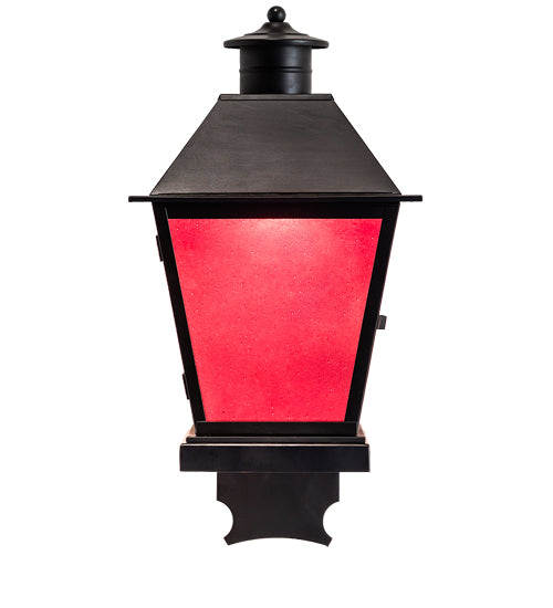 Meyda Lighting Stafford 11" Blackwash Lantern Wall Sconce With Frosted Seeded Amethyst Idalight Shade