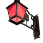 Meyda Lighting Stafford 11" Blackwash Lantern Wall Sconce With Frosted Seeded Amethyst Idalight Shade