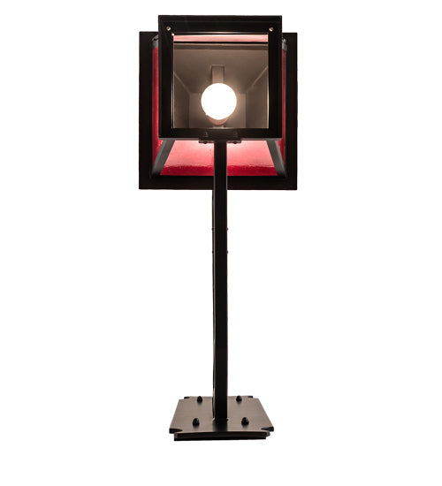 Meyda Lighting Stafford 11" Blackwash Lantern Wall Sconce With Frosted Seeded Amethyst Idalight Shade