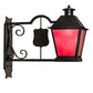 Meyda Lighting Stafford 11" Blackwash Lantern Wall Sconce With Frosted Seeded Amethyst Idalight Shade