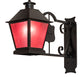 Meyda Lighting Stafford 11" Blackwash Lantern Wall Sconce With Frosted Seeded Amethyst Idalight Shade