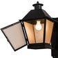 Meyda Lighting Stafford 11" Blackwash Lantern Wall Sconce With Light Peech Seeded Shade Glass