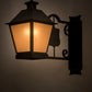 Meyda Lighting Stafford 11" Blackwash Lantern Wall Sconce With Light Peech Seeded Shade Glass