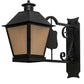 Meyda Lighting Stafford 11" Blackwash Lantern Wall Sconce With Light Peech Seeded Shade Glass