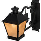 Meyda Lighting Stafford 11" Blackwash Lantern Wall Sconce With Light Peech Seeded Shade Glass
