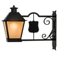 Meyda Lighting Stafford 11" Blackwash Lantern Wall Sconce With Light Peech Seeded Shade Glass