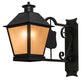 Meyda Lighting Stafford 11" Blackwash Lantern Wall Sconce With Light Peech Seeded Shade Glass