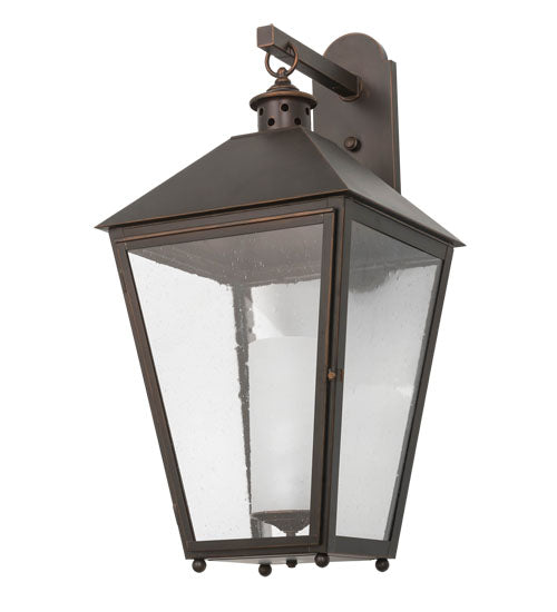 Meyda Lighting Stafford 15" Oil Rubbed Bronze Wall Sconce With Clear Seeded & Frosted Shade Glass