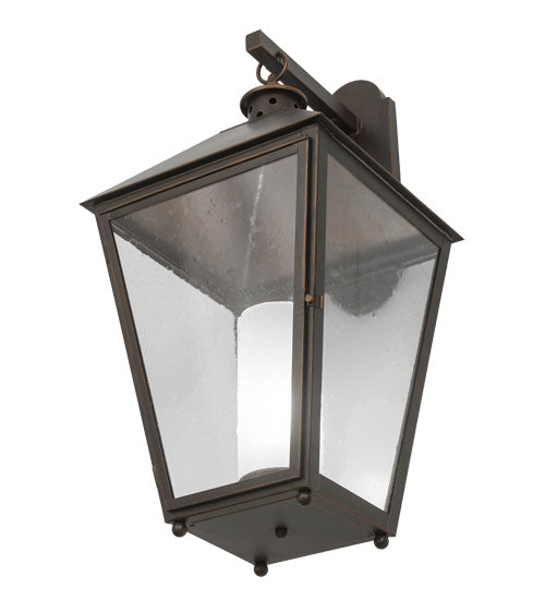 Meyda Lighting Stafford 15" Oil Rubbed Bronze Wall Sconce With Clear Seeded & Frosted Shade Glass