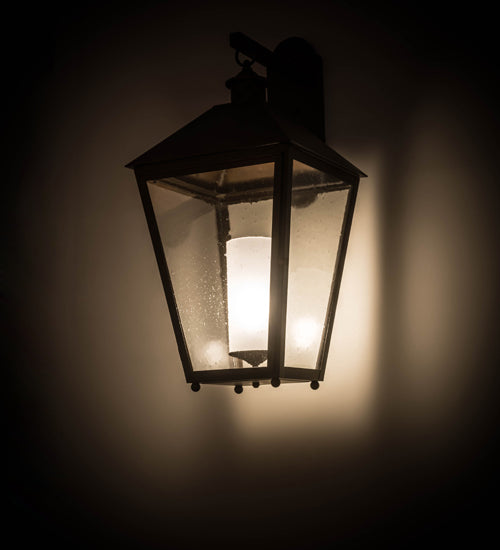 Meyda Lighting Stafford 15" Oil Rubbed Bronze Wall Sconce With Clear Seeded Shade Glass