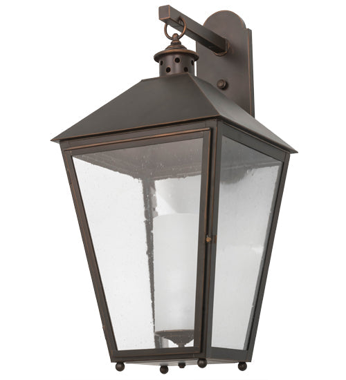 Meyda Lighting Stafford 15" Oil Rubbed Bronze Wall Sconce With Clear Seeded Shade Glass