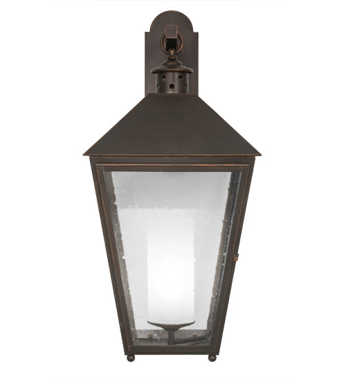 Meyda Lighting Stafford 15" Oil Rubbed Bronze Wall Sconce With Clear Seeded Shade Glass