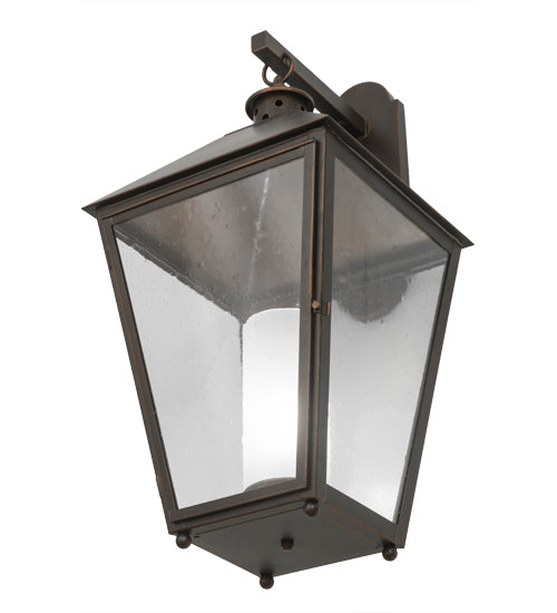 Meyda Lighting Stafford 15" Oil Rubbed Bronze Wall Sconce With Clear Seeded Shade Glass