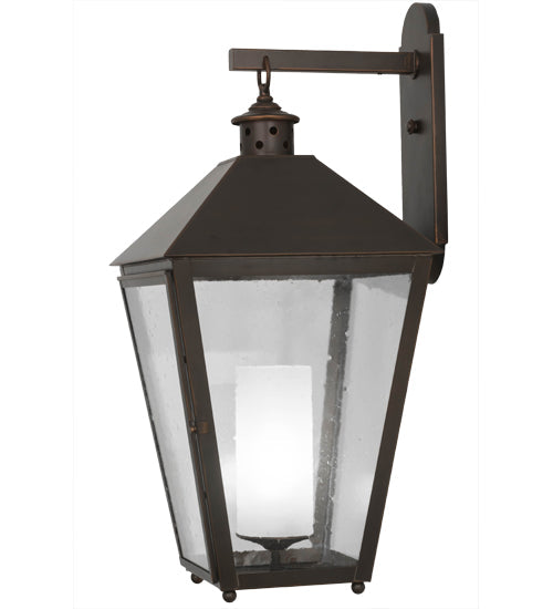Meyda Lighting Stafford 15" Oil Rubbed Bronze Wall Sconce With Clear Seeded Shade Glass