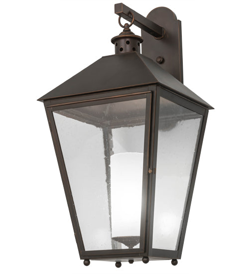Meyda Lighting Stafford 15" Oil Rubbed Bronze Wall Sconce With Clear Seeded Shade Glass